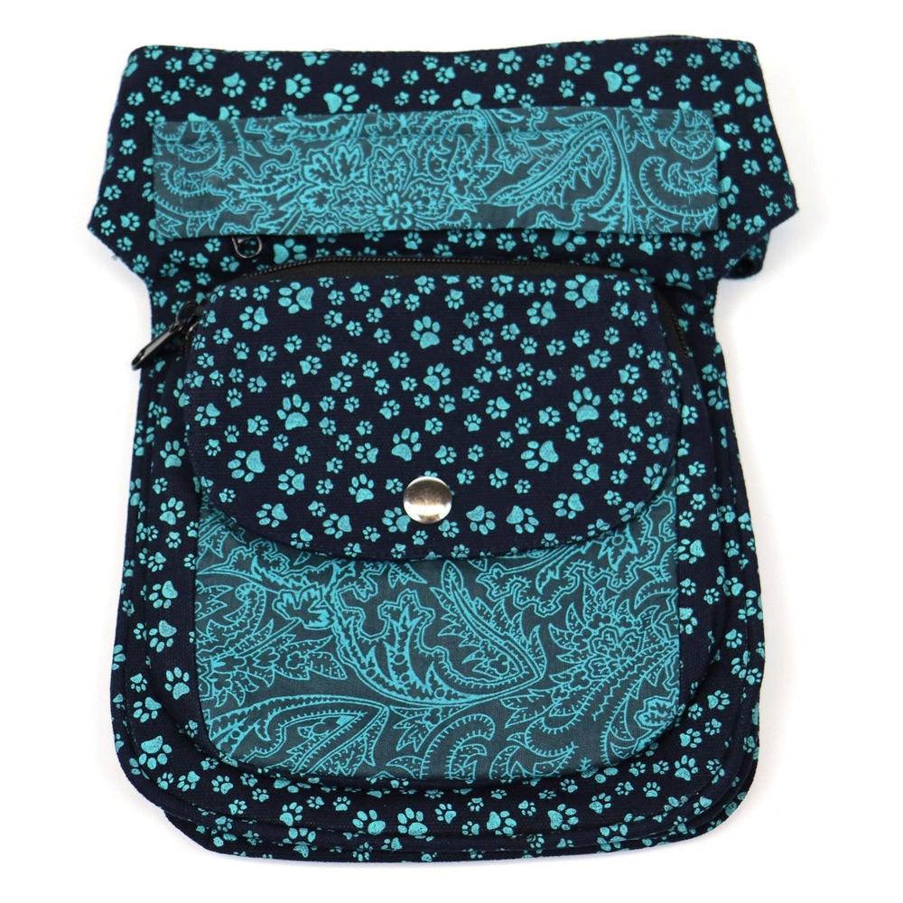 Nijens Hüfttasche Hannover Pfote - Bauchtasche -türkis- flower - Tierisch tolle Geschenke