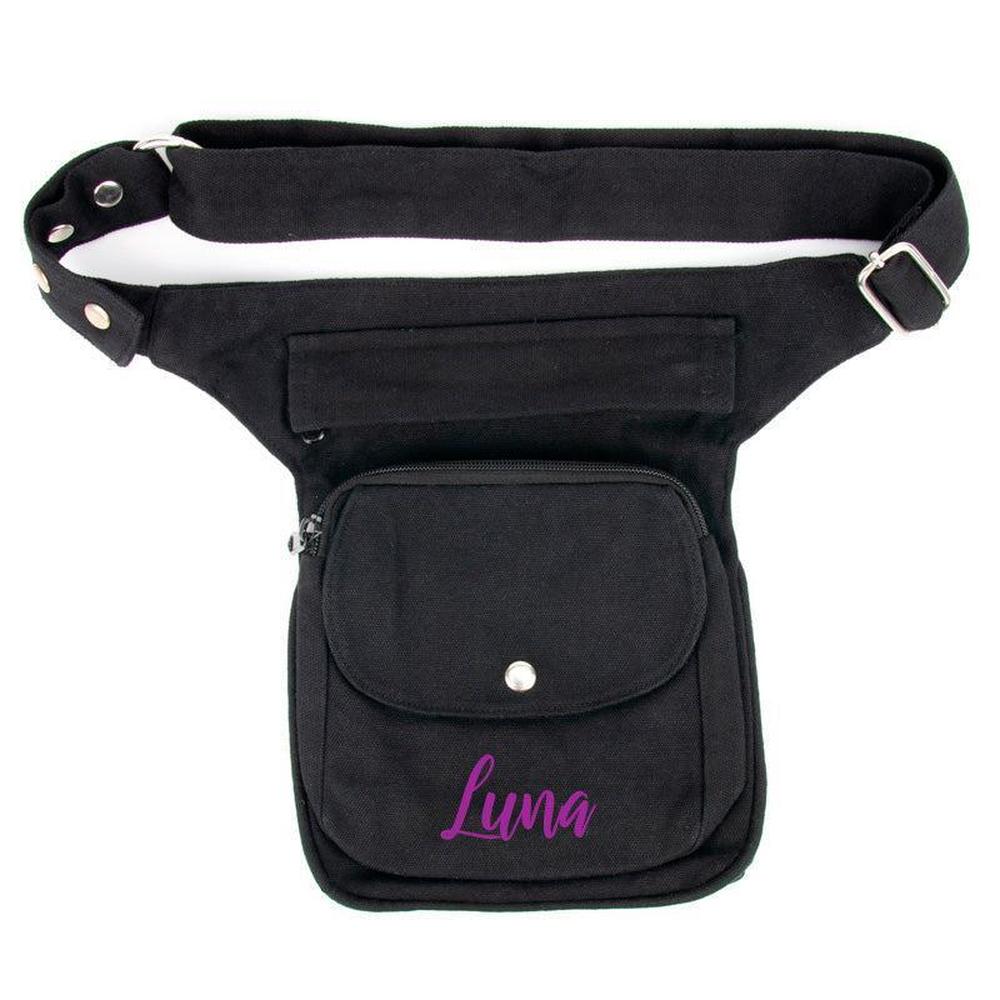Nijens Hüfttasche Hannover - Bauchtasche -schwarz- mit Wunschname - Tierisch tolle Geschenke