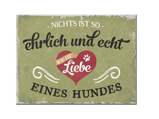 Pfotenschild Retro Magnet: Ehrlich und echt ...-Pfotenschild-Tierisch-tolle-Geschenke