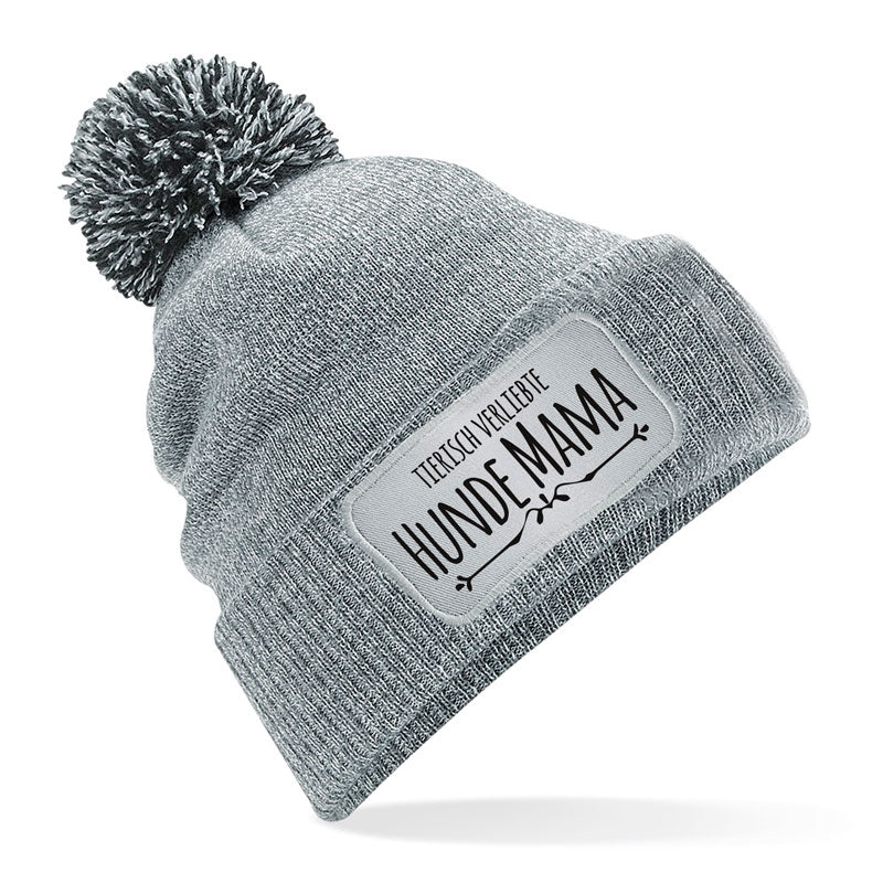 Strickmütze -Hundemama- grau-Tierisch-tolle Geschenke-Tierisch-tolle-Geschenke