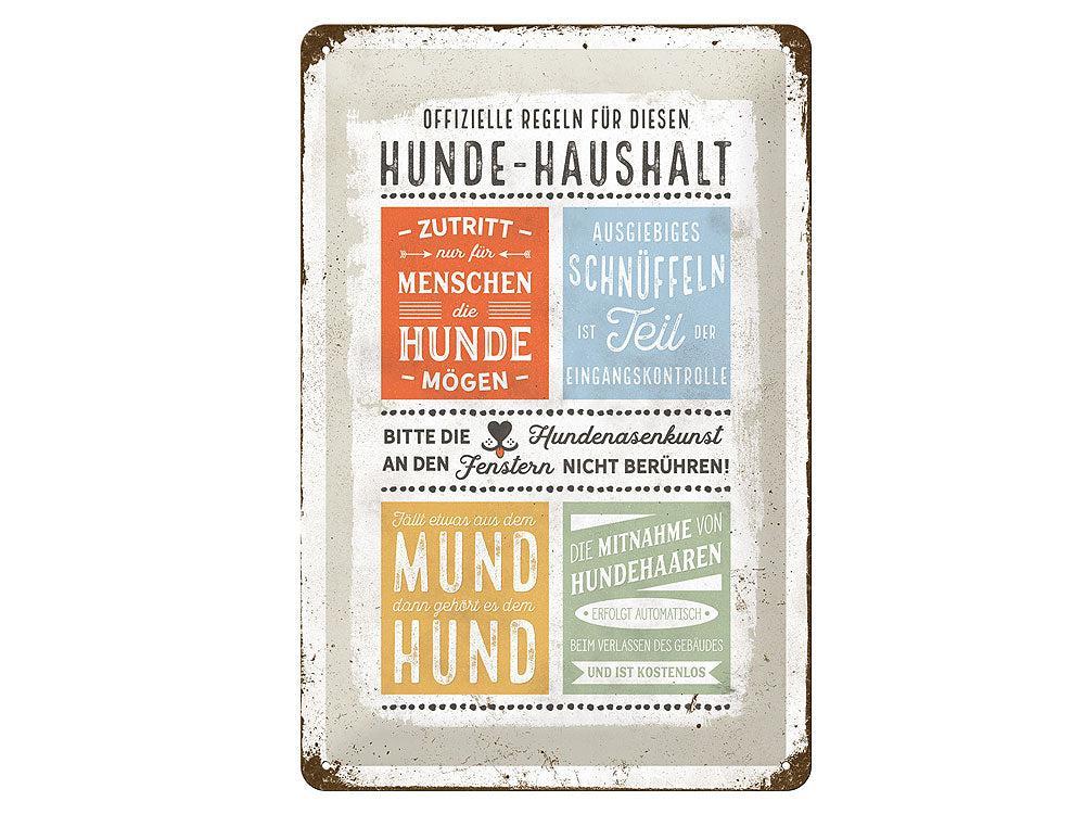 Pfotenschild Retro Blechschild: Hunde Haushalt-Pfotenschild-Tierisch-tolle-Geschenke