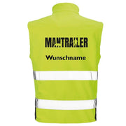 Softshell Hundesportweste Hi-Vis Mantrailing Edition neongelb – Warnweste Softshell personalisiert