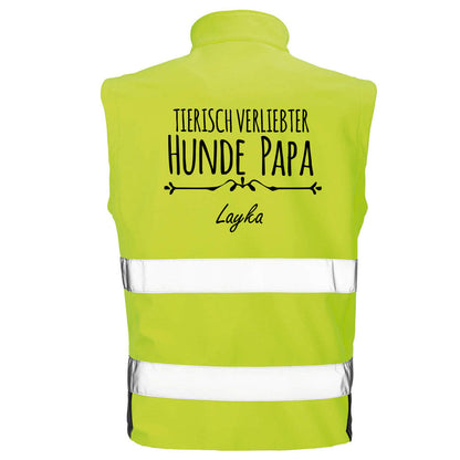 Hundesport Safety Softshell Warnweste Sicherheitsweste: Hundepapa-Tierisch-tolle Geschenke-Tierisch-tolle-Geschenke