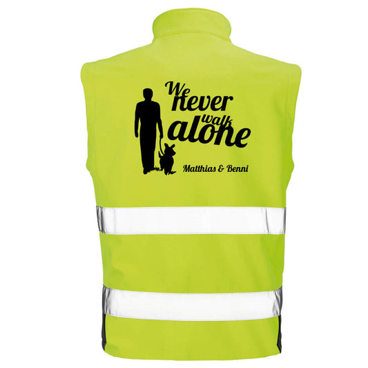 Hundesport Safety Softshell Warnweste Sicherheitsweste: Never walk alone 3-Tierisch-tolle Geschenke-Tierisch-tolle-Geschenke