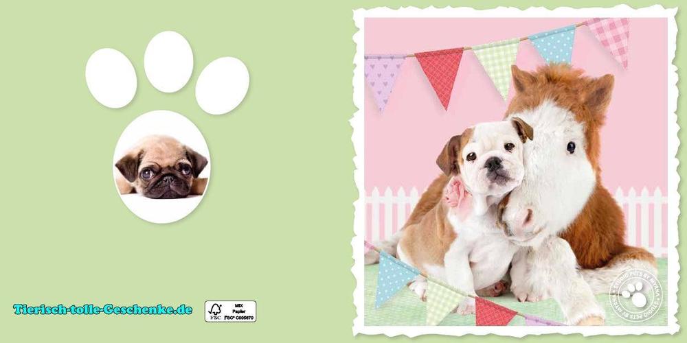 Myrna Grußkarte: Englische Bulldogge & Fohlen-Tierisch tolle Geschenke