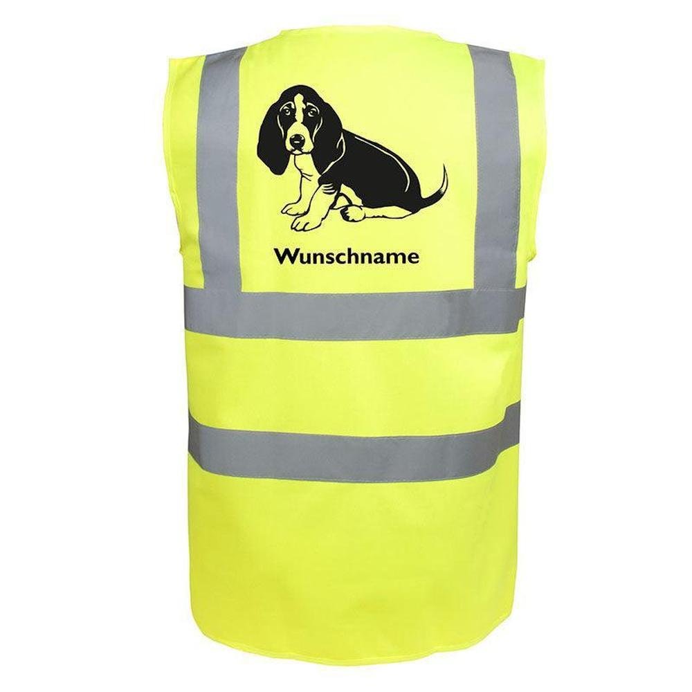 Basset Hound 4 - Hundesport Warnweste Sicherheitsweste mit Hundemotiv-Tierisch-tolle Geschenke