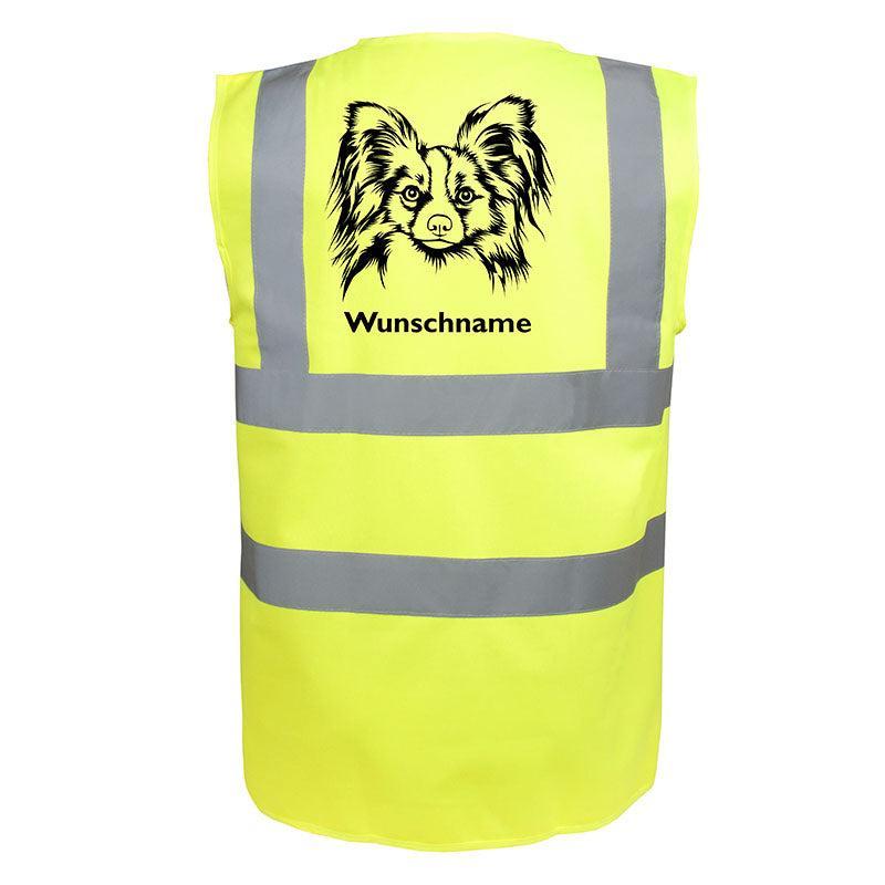 Papillon 2 - Hundesport Warnweste Sicherheitsweste mit Hundemotiv-Tierisch-tolle Geschenke
