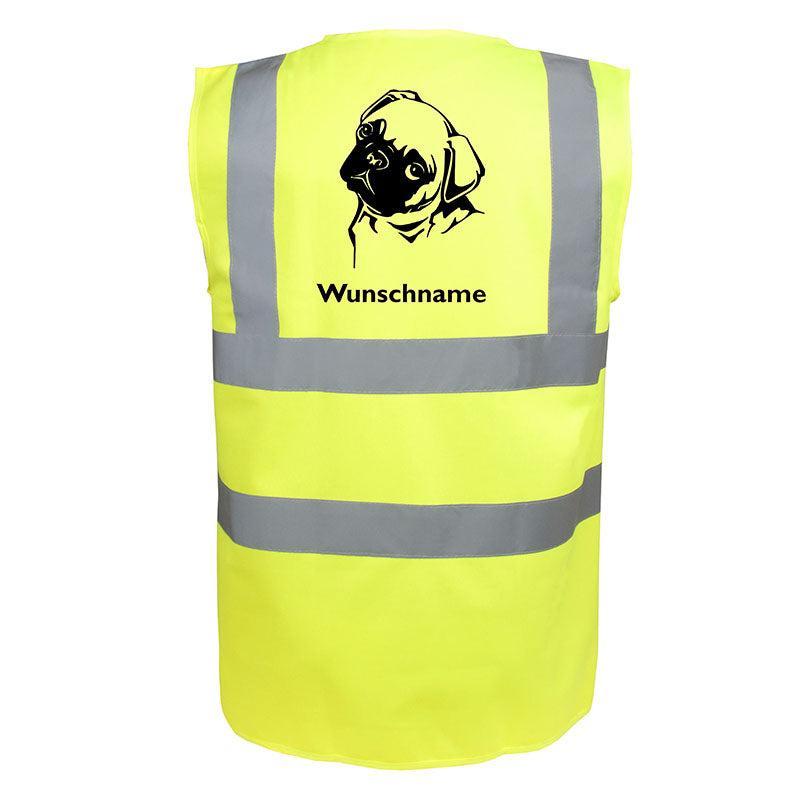 Mops 1 - Hundesport Warnweste Sicherheitsweste mit Hundemotiv-Tierisch-tolle Geschenke