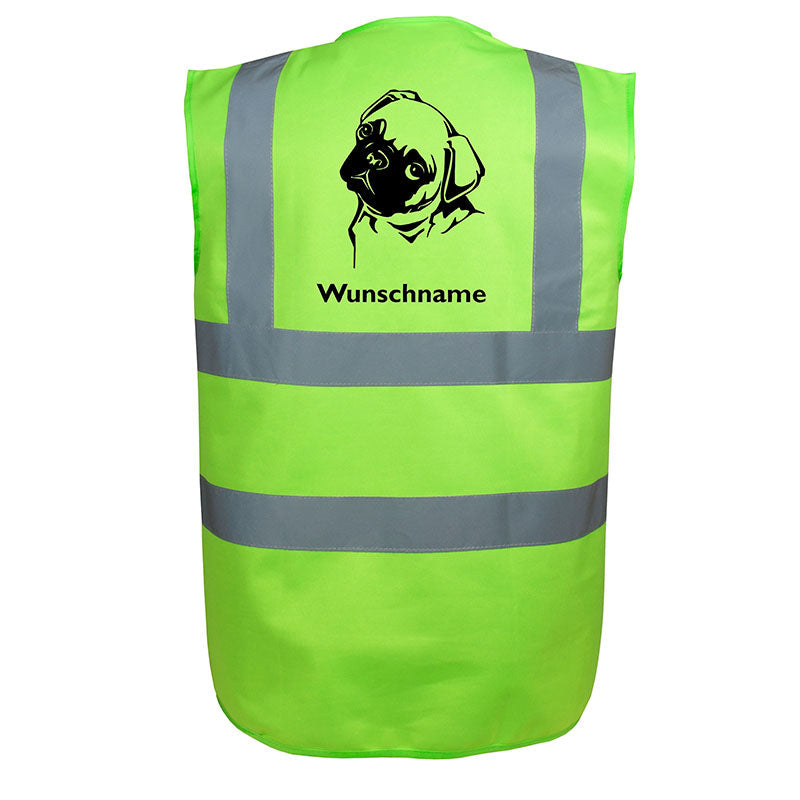 Mops 1 - Hundesport Warnweste Sicherheitsweste mit Hundemotiv-Tierisch-tolle Geschenke-Tierisch-tolle-Geschenke