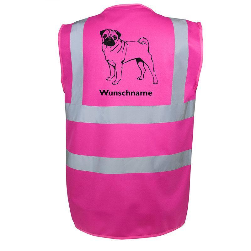 Mops stehend - Hundesport Warnweste Sicherheitsweste mit Hundemotiv-Tierisch-tolle Geschenke-Tierisch-tolle-Geschenke