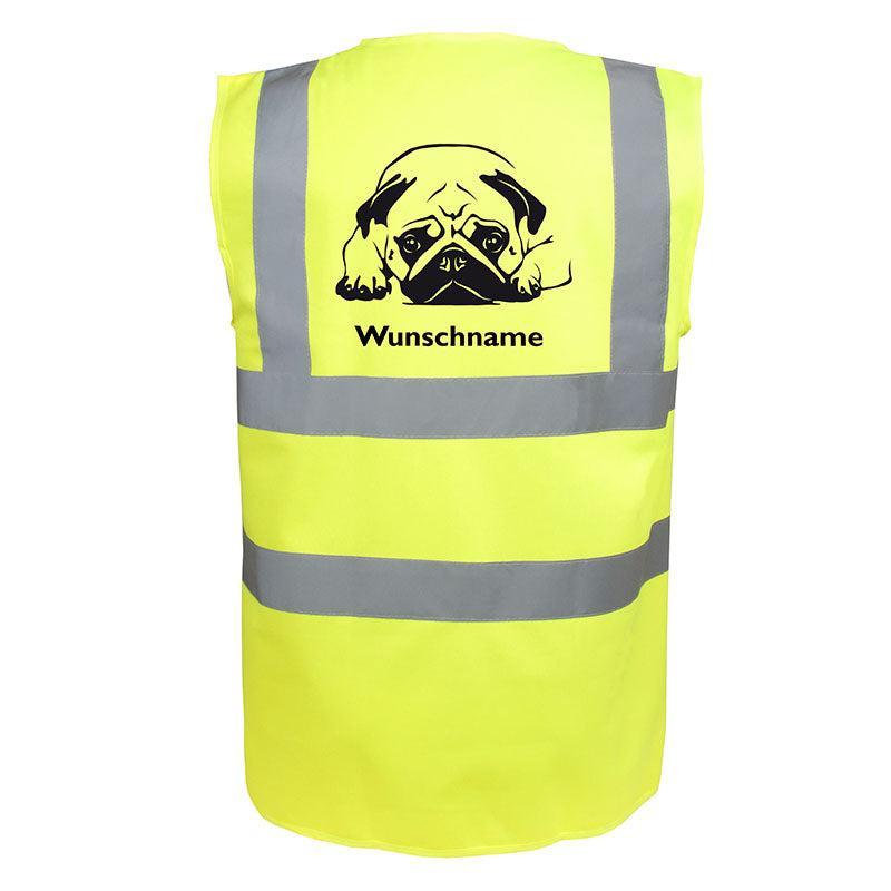 Mops liegend - Hundesport Warnweste Sicherheitsweste mit Hundemotiv-Tierisch-tolle Geschenke