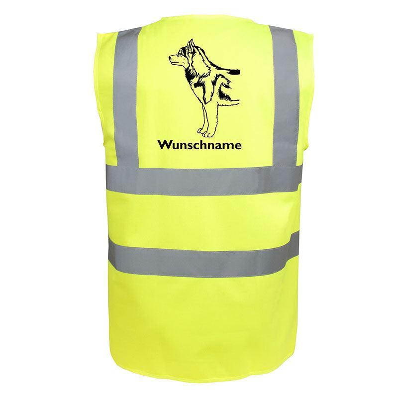 Husky Siberian 2 - Hundesport Warnweste Sicherheitsweste mit Hundemotiv-Tierisch-tolle Geschenke