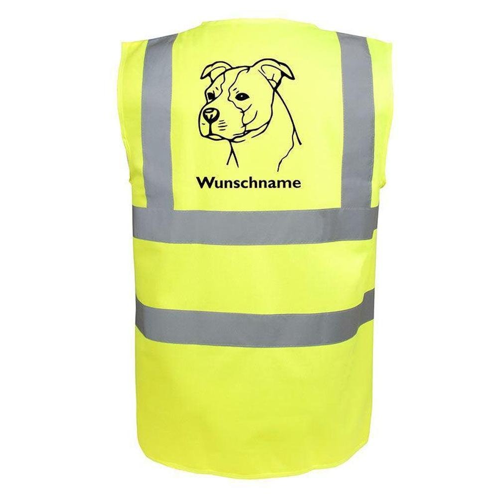 American Staffordshire Terrier unkupiert - Hundesport Warnweste Sicherheitsweste mit Hundemotiv-Tierisch-tolle Geschenke