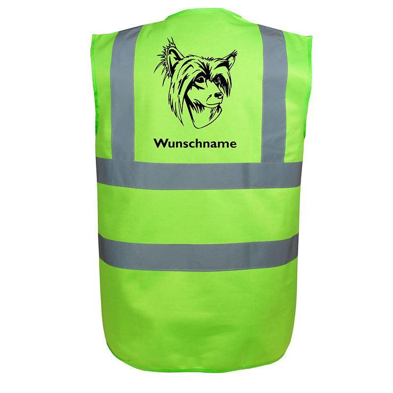Chinesischer Schopfhund - Hundesport Warnweste Sicherheitsweste mit Hundemotiv-Tierisch-tolle Geschenke-Tierisch-tolle-Geschenke