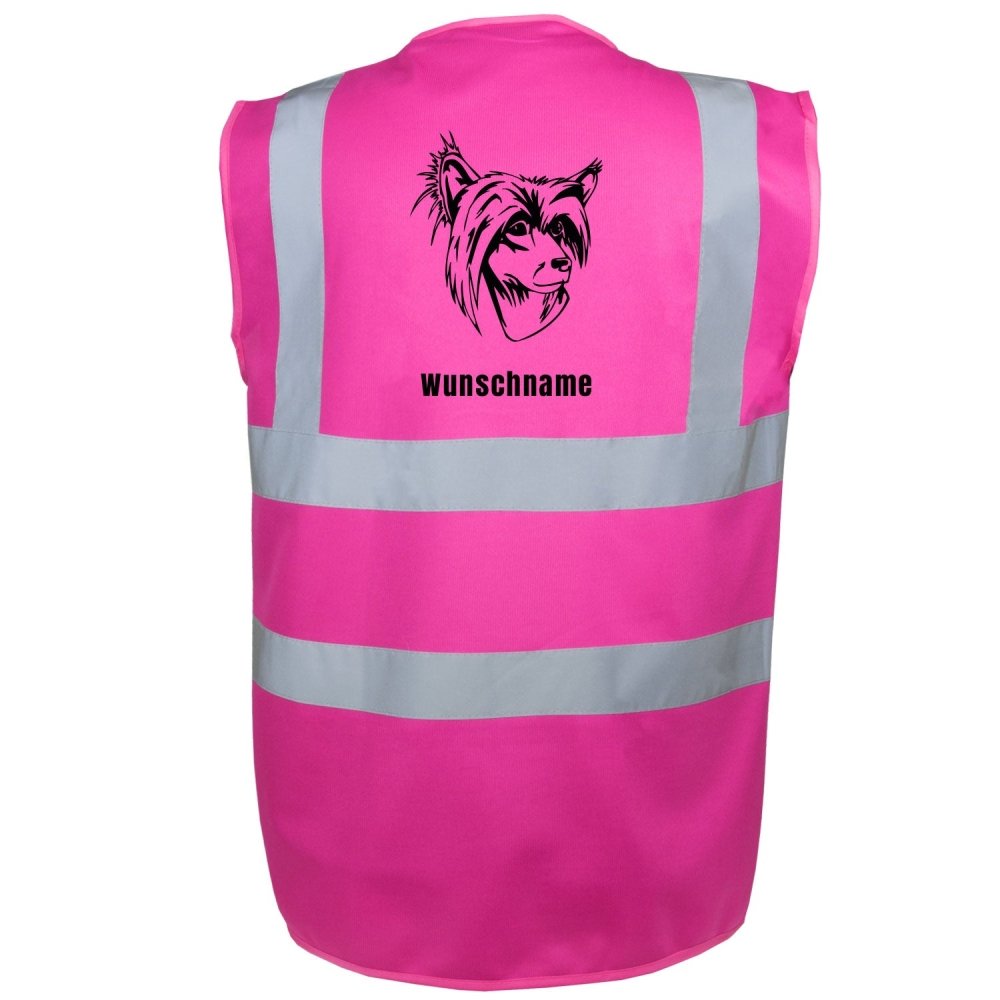 Chinesischer Schopfhund - Hundesport Warnweste Sicherheitsweste mit Hundemotiv-Tierisch-tolle Geschenke-Tierisch-tolle-Geschenke