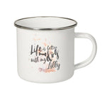 Emaille Becher - Life is better mit Wunschname-Tierisch-tolle Geschenke-Tierisch-tolle-Geschenke
