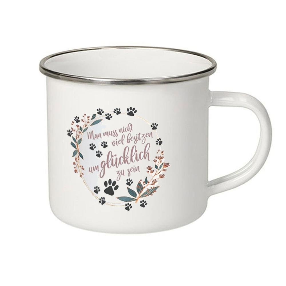 Emaille Becher - Glücklich sein-Tierisch-tolle Geschenke-Tierisch-tolle-Geschenke