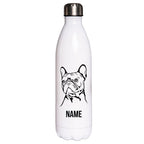Französische Bulldogge 2 - Edelstahl Thermosflasche 750 ml mit Namen-Tierisch-tolle Geschenke-Tierisch-tolle-Geschenke