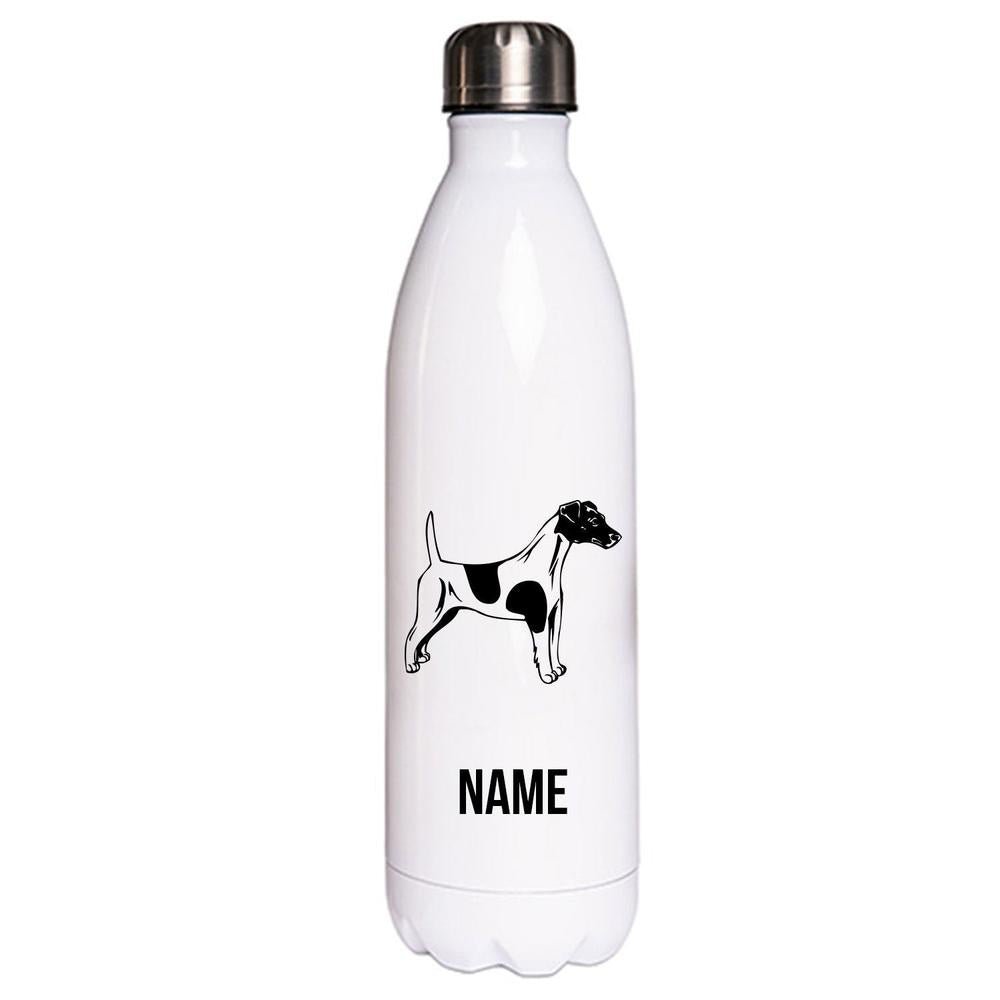 Foxterrier Kurzhaar - Edelstahl Thermosflasche 750 ml mit Namen-Tierisch-tolle Geschenke-Tierisch-tolle-Geschenke