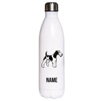 Foxterrier Drahthaar - Edelstahl Thermosflasche 750 ml mit Namen-Tierisch-tolle Geschenke-Tierisch-tolle-Geschenke