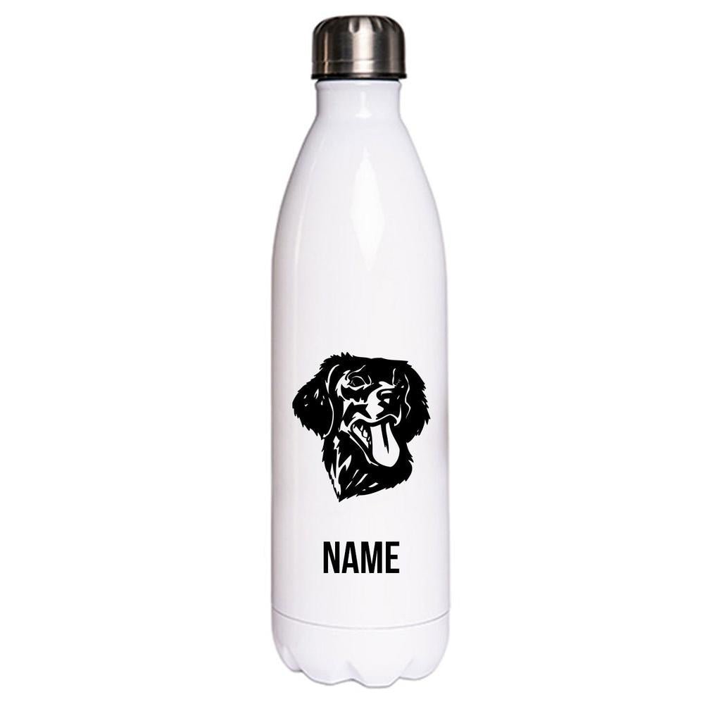 Flat Coated Retriever - Edelstahl Thermosflasche 750 ml mit Namen-Tierisch-tolle Geschenke-Tierisch-tolle-Geschenke