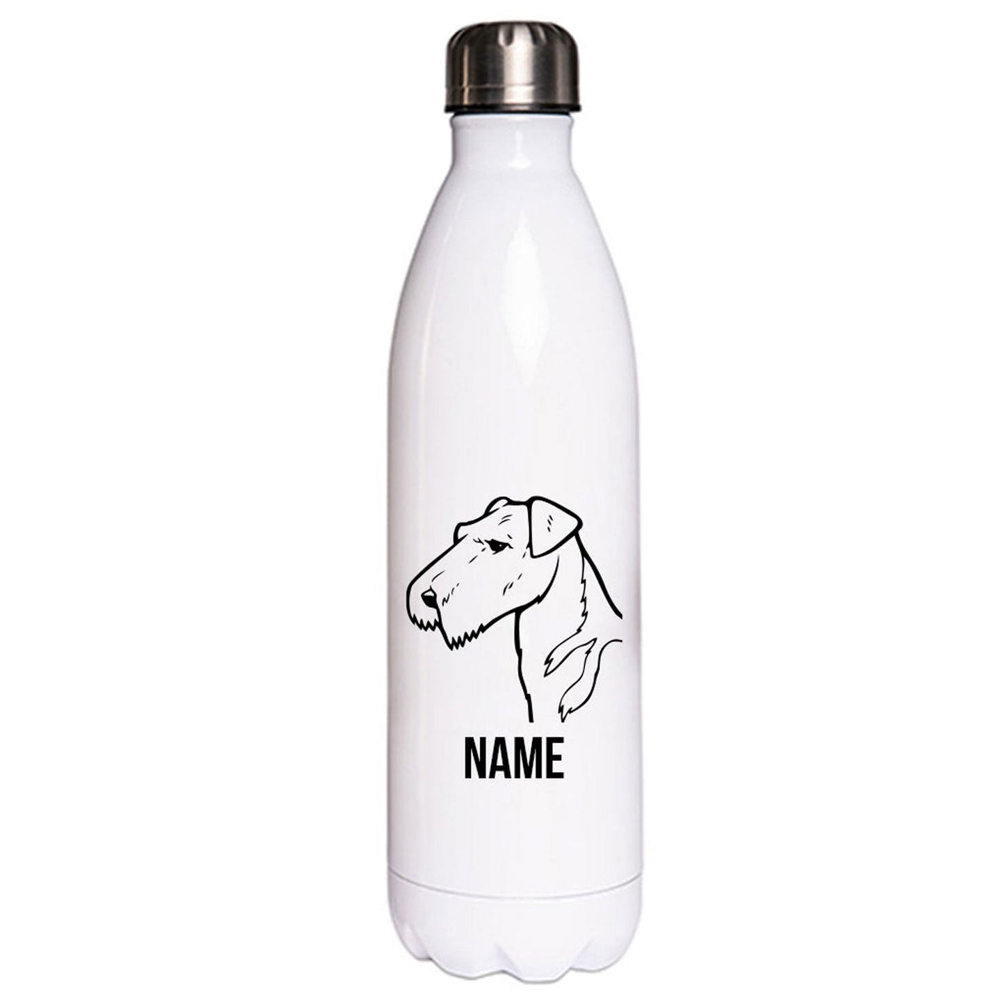 Airedale Terrier - Edelstahl Thermosflasche 750 ml mit Namen-Tierisch-tolle Geschenke-Tierisch-tolle-Geschenke