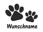 Auto Aufkleber: 2 Pfoten Wunschname-Tierisch tolle Geschenke