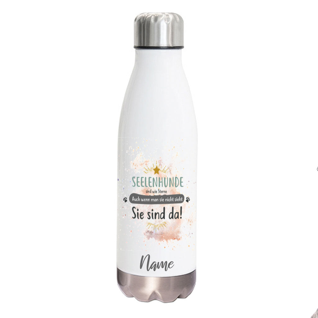 Seelenhunde - Edelstahl Thermosflasche 750 ml mit Namen-Tierisch-tolle Geschenke-Tierisch-tolle-Geschenke