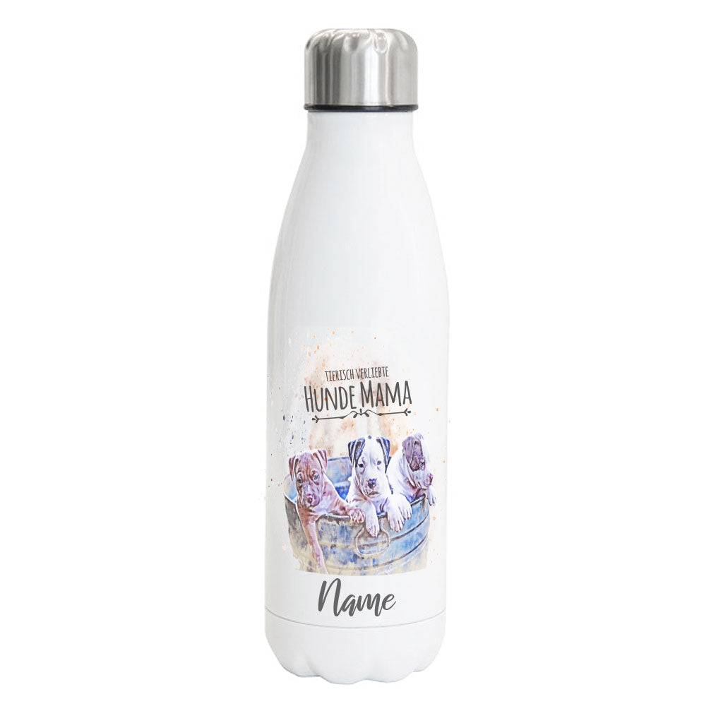 Hundemama 2 - Edelstahl Thermosflasche 750 ml mit Namen-Tierisch-tolle Geschenke-Tierisch-tolle-Geschenke