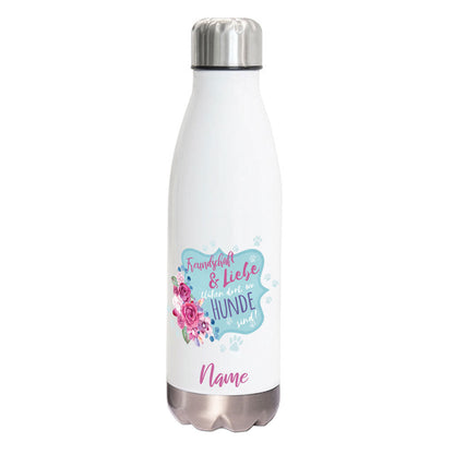 Freundschaft und Liebe - Edelstahl Thermosflasche 750 ml mit Namen-Tierisch-tolle Geschenke-Tierisch-tolle-Geschenke