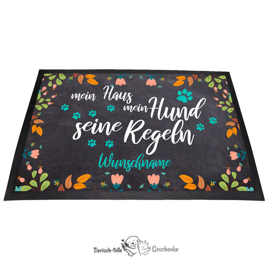 Fußmatte - Schmutzfangmatte - seine Regeln - 40 x 60 cm-Tierisch-tolle Geschenke-Tierisch-tolle-Geschenke