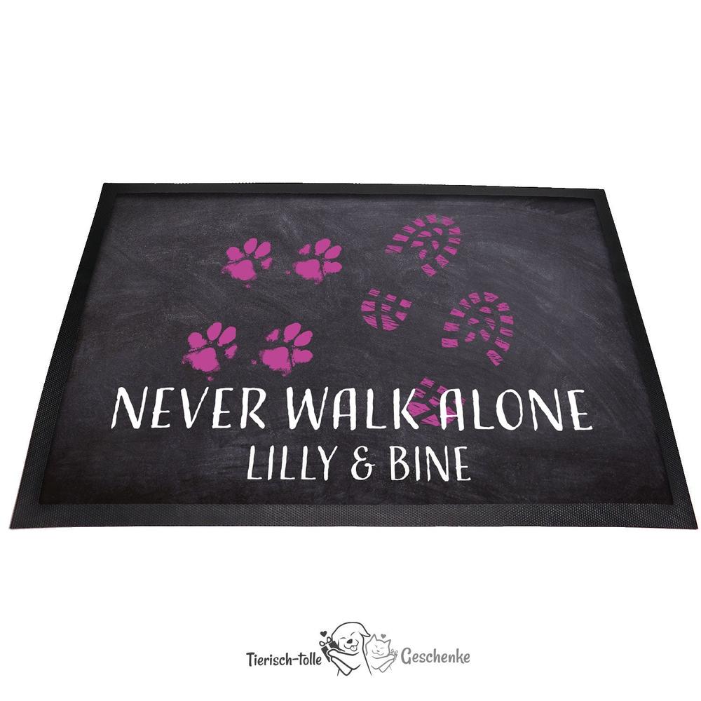Fußmatte - Schmutzfangmatte - never walk alone - 40 x 60 cm-Tierisch-tolle Geschenke-Tierisch-tolle-Geschenke