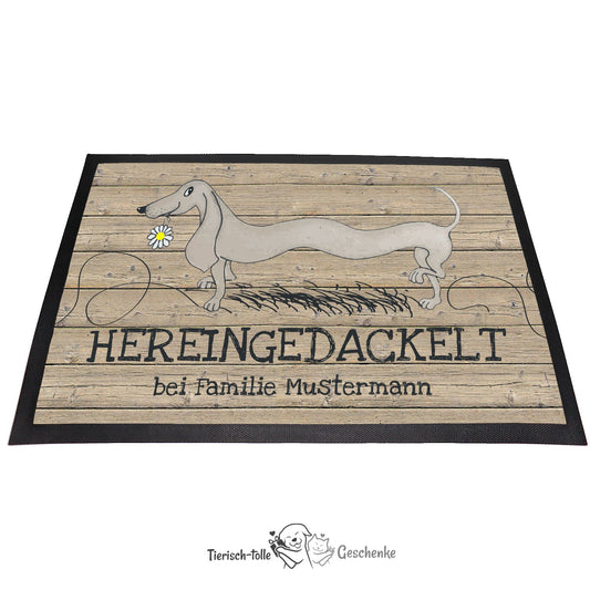 Fußmatte - Schmutzfangmatte - Hereingedackelt - 40 x 60 cm-Tierisch-tolle Geschenke-Tierisch-tolle-Geschenke