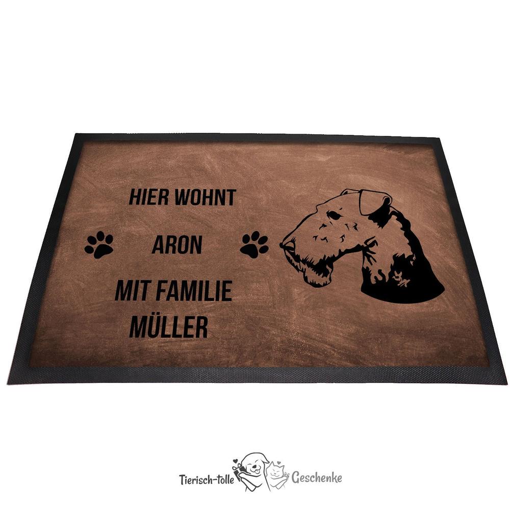 Airedale Terrier 2 - Fußmatte - Schmutzfangmatte - 40 x 60 cm-Tierisch-tolle Geschenke-Tierisch-tolle-Geschenke