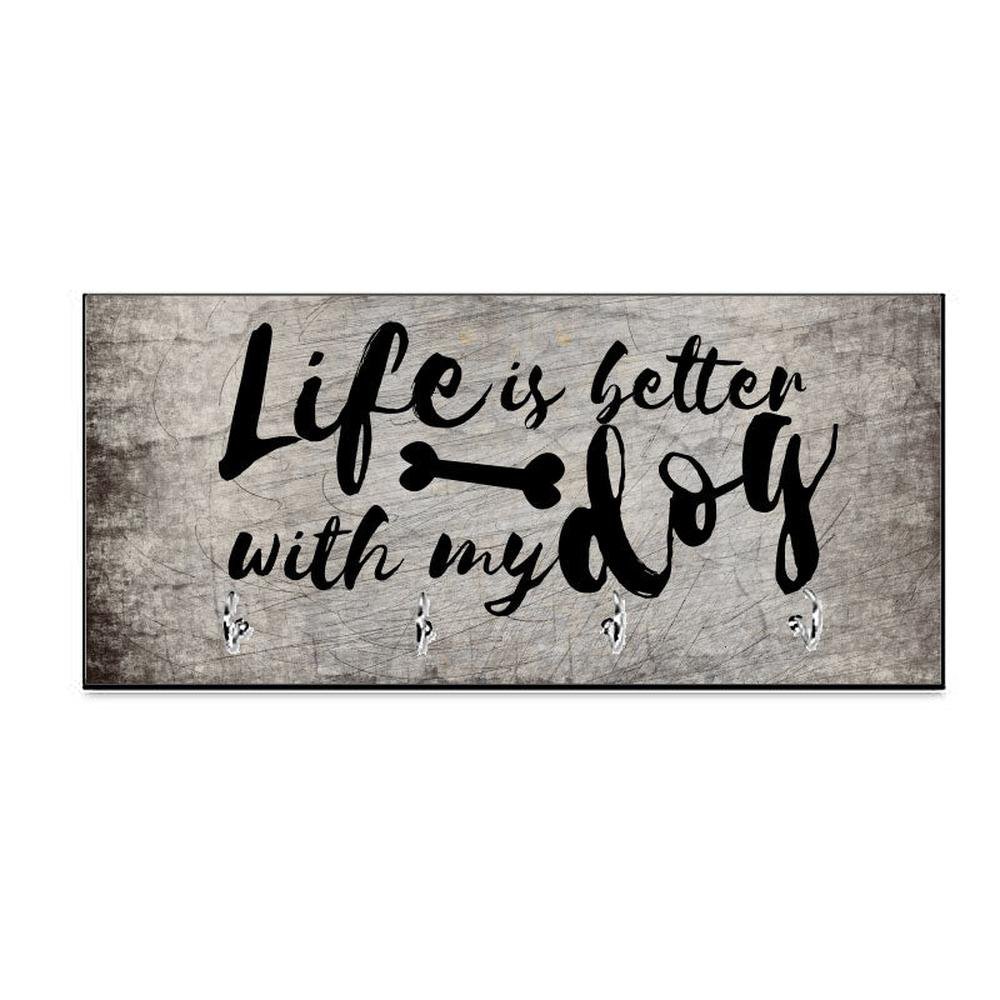 Design Schlüsselbrett: Life is better with my dog-Tierisch tolle Geschenke