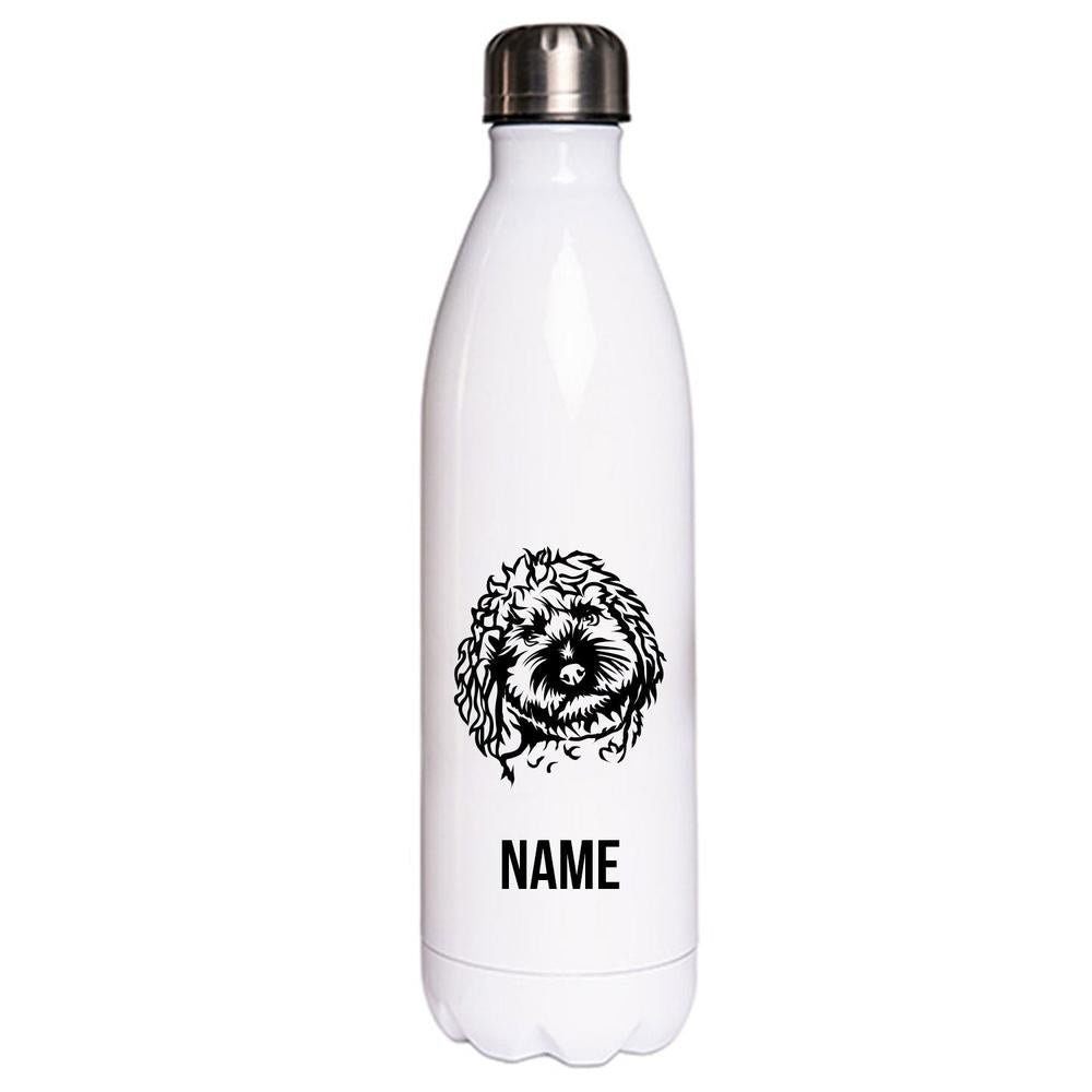 Labradoodle - Edelstahl Thermosflasche 750 ml mit Namen-Tierisch-tolle Geschenke-Tierisch-tolle-Geschenke