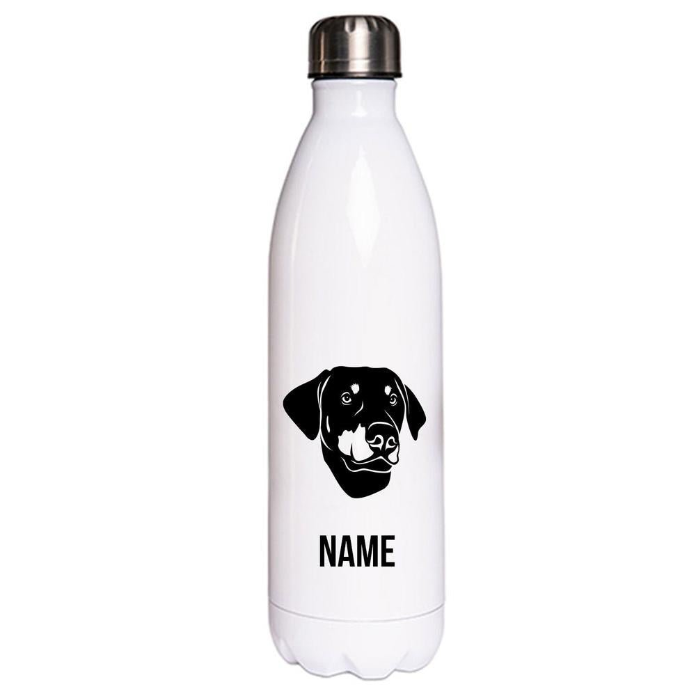 Dobermann 3 unkupiert - Edelstahl Thermosflasche 750 ml mit Namen-Tierisch-tolle Geschenke-Tierisch-tolle-Geschenke