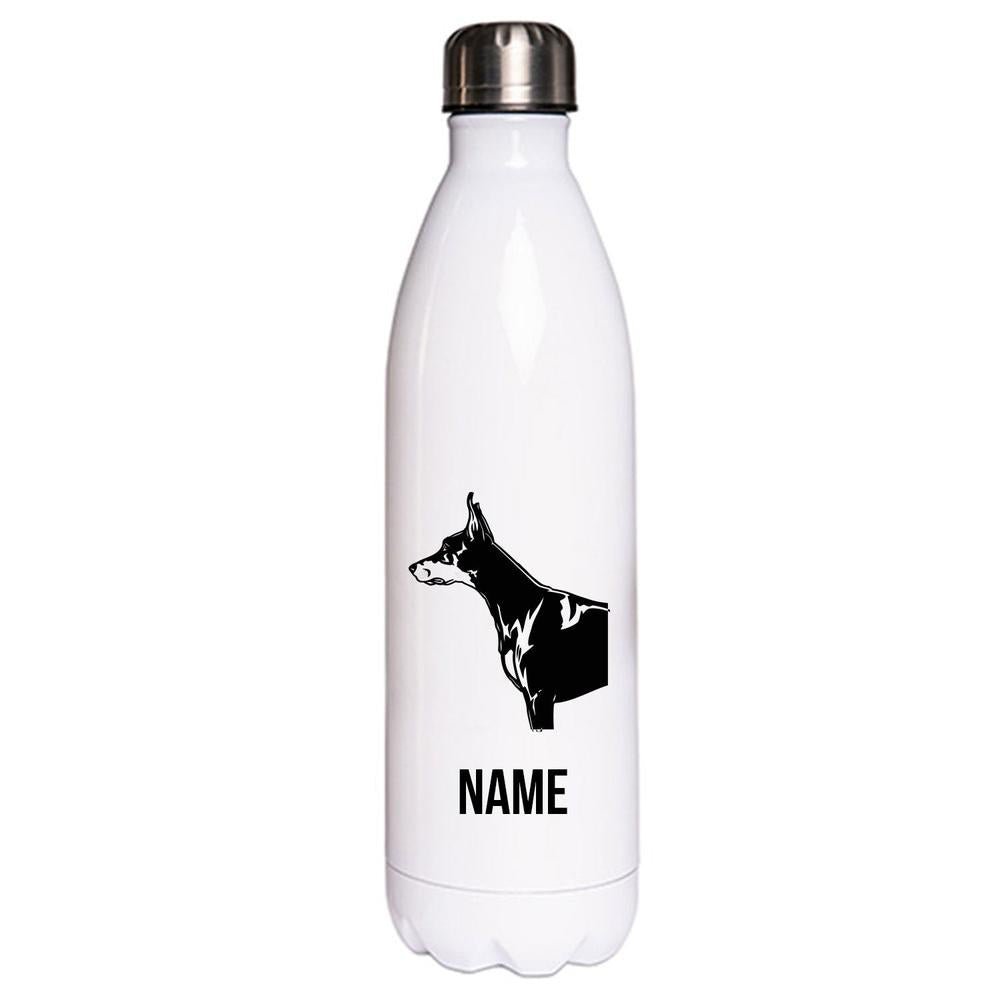 Dobermann 2 - Edelstahl Thermosflasche 750 ml mit Namen-Tierisch-tolle Geschenke-Tierisch-tolle-Geschenke