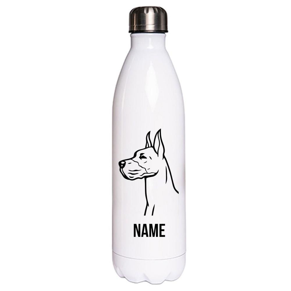Deutsche Dogge 2 - Edelstahl Thermosflasche 750 ml mit Namen-Tierisch-tolle Geschenke-Tierisch-tolle-Geschenke