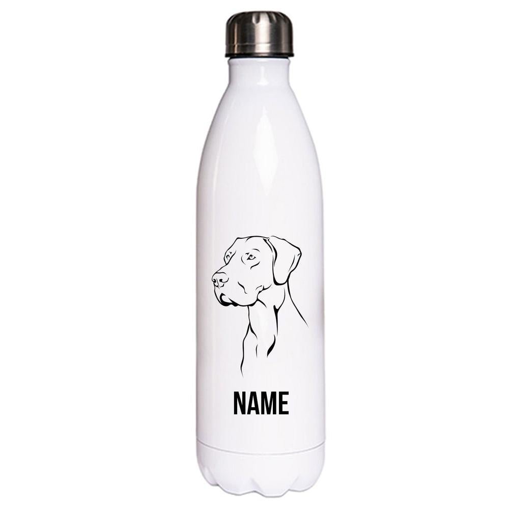 Deutsche Dogge - Edelstahl Thermosflasche 750 ml mit Namen-Tierisch-tolle Geschenke-Tierisch-tolle-Geschenke