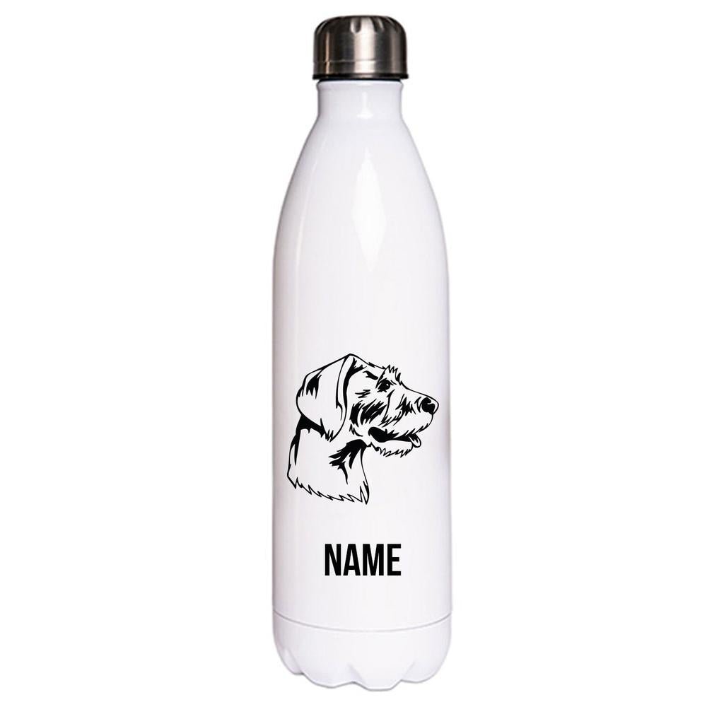 Deutsch Drahthaar 2 - Edelstahl Thermosflasche 750 ml mit Namen-Tierisch-tolle Geschenke-Tierisch-tolle-Geschenke