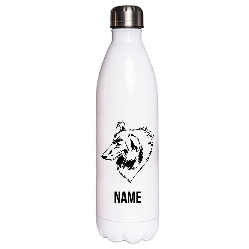 Collie 3 - Edelstahl Thermosflasche 750 ml mit Namen-Tierisch-tolle Geschenke-Tierisch-tolle-Geschenke