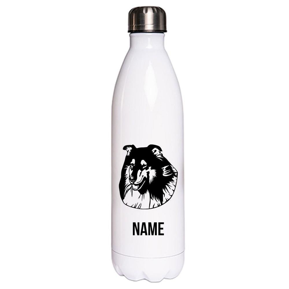 Collie 2 - Edelstahl Thermosflasche 750 ml mit Namen-Tierisch-tolle Geschenke-Tierisch-tolle-Geschenke