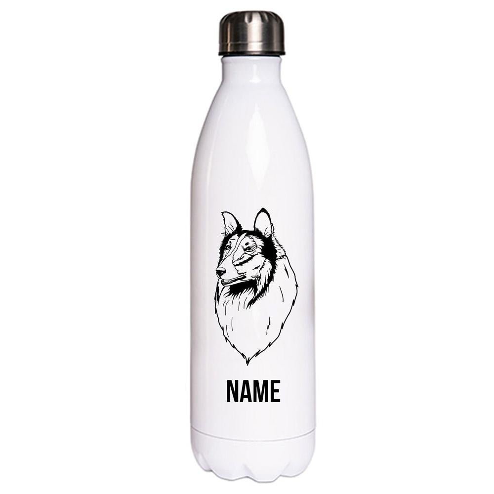Collie 1 - Edelstahl Thermosflasche 750 ml mit Namen-Tierisch-tolle Geschenke-Tierisch-tolle-Geschenke
