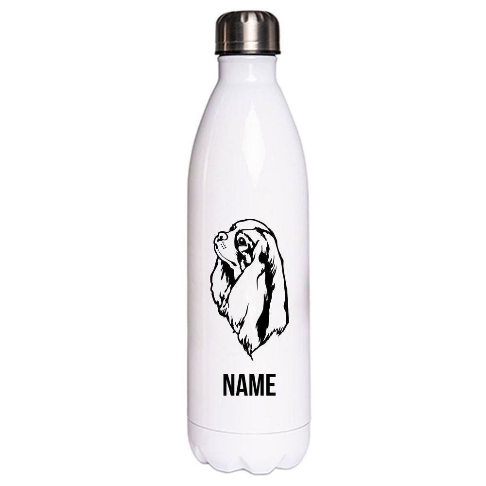 Cavalier King Charles Spaniel - Edelstahl Thermosflasche 750 ml mit Namen-Tierisch-tolle Geschenke-Tierisch-tolle-Geschenke
