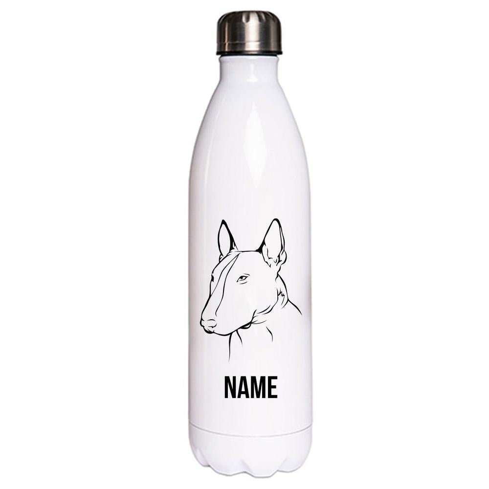 Bullterrier 3 - Edelstahl Thermosflasche 750 ml mit Namen-Tierisch-tolle Geschenke-Tierisch-tolle-Geschenke