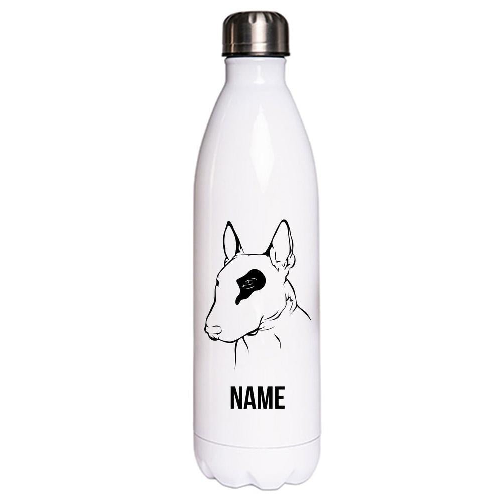 Bullterrier 2 - Edelstahl Thermosflasche 750 ml mit Namen-Tierisch-tolle Geschenke-Tierisch-tolle-Geschenke