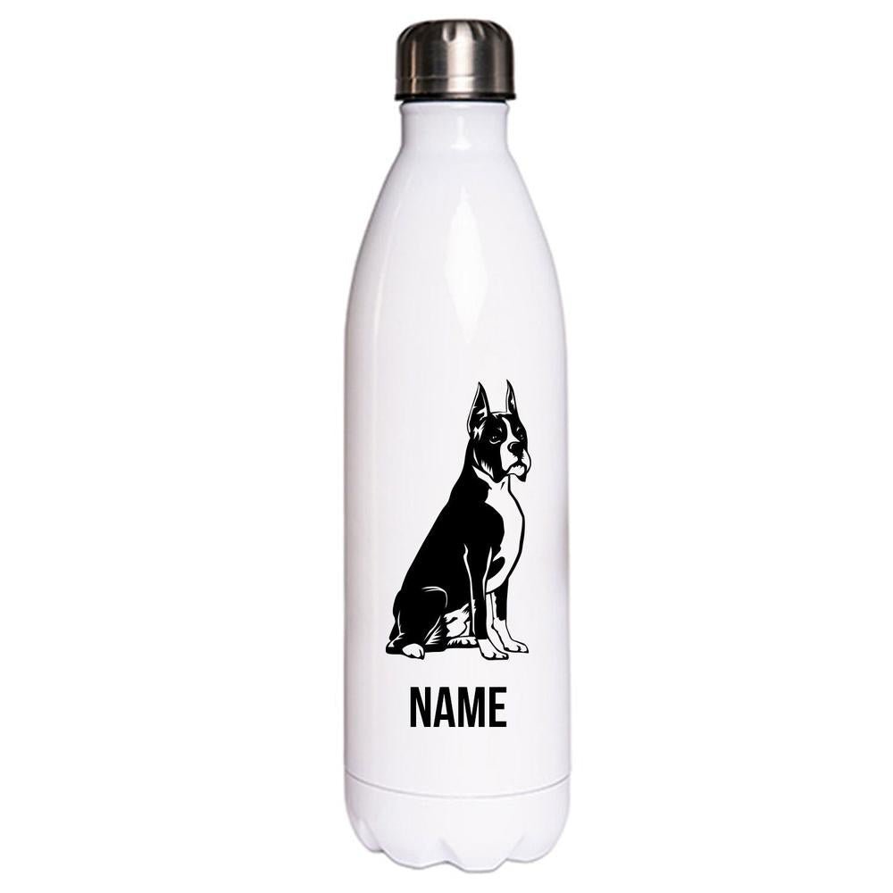 Boxer 3 - Edelstahl Thermosflasche 750 ml mit Namen-Tierisch-tolle Geschenke-Tierisch-tolle-Geschenke