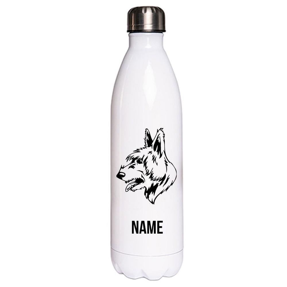 Bouvier des Flandres - Edelstahl Thermosflasche 750 ml mit Namen-Tierisch-tolle Geschenke-Tierisch-tolle-Geschenke