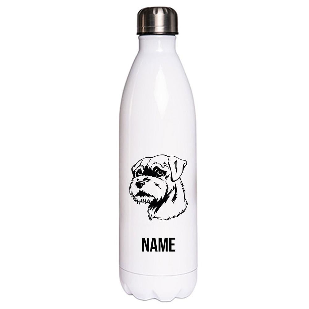 Border Terrier - Edelstahl Thermosflasche 750 ml mit Namen-Tierisch-tolle Geschenke-Tierisch-tolle-Geschenke